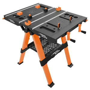 Omnitable 2037924 24.8 x 33 x 32 in. 440 lbs Capacity Folding Work Table, Black