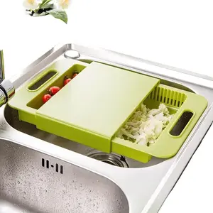 Multifunction Kitchen Chopping Blocks Sinks Drain Basket Cutting Board Vegetable Meat Tools Kitchen Accessories Chopping Board