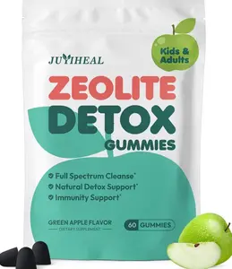 Zeolite Detox for Kids & Adults, 350mg Zeolite & 300mg Chlorella Detox Gummies, Detox Chewables Gentle Body Toxin Cleanse, 60 Gummies, Green Apple