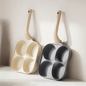 Multifunctional Non-stick Egg Frying Pan , 4-Cup Egg Pan Nonstick, Medical Stone Omelet Maker for Pancakes, Fried Egg Pan Skillet for Breakfast, Pancake, Hamburger, Sandwiches, Suitable for Gas Stove & Induction Cookware fry