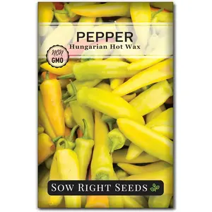 Hungarian Hot Wax Pepper Seed for Planting - Non-GMO Heirloom Packet with Instructions to Plant an Outdoor Home Vegetable Garden - Hot and Spicy Favorite to Grow