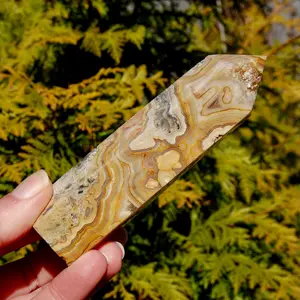 4.75 190g Crazy Lace Agate Crystal Tower, Mexico