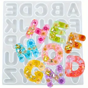 1pc Mini Letter Pendant Silicone Resin Mold - Create DIY Keychain, Pendant, Earrings, Jewelry, Alphabet Charms, and Home Decorations with Epoxy Casting - Versatile, Reusable, and Easy to Use Molds for Crafting Enthusiasts