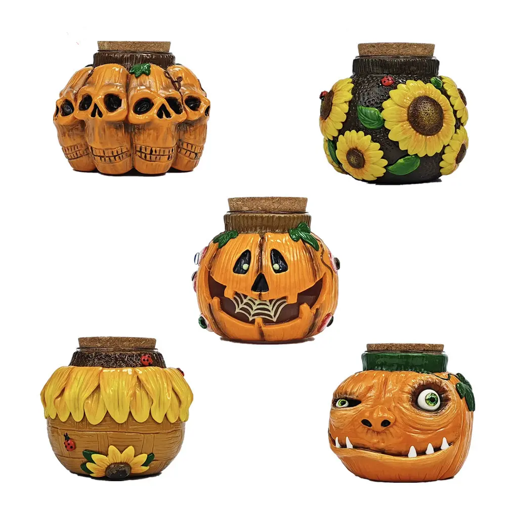 Handmade Polymer Clay Glass Jar, Tea Container, Coffee Storage Jar, Airtight Bamboo Lid，Halloween Treats