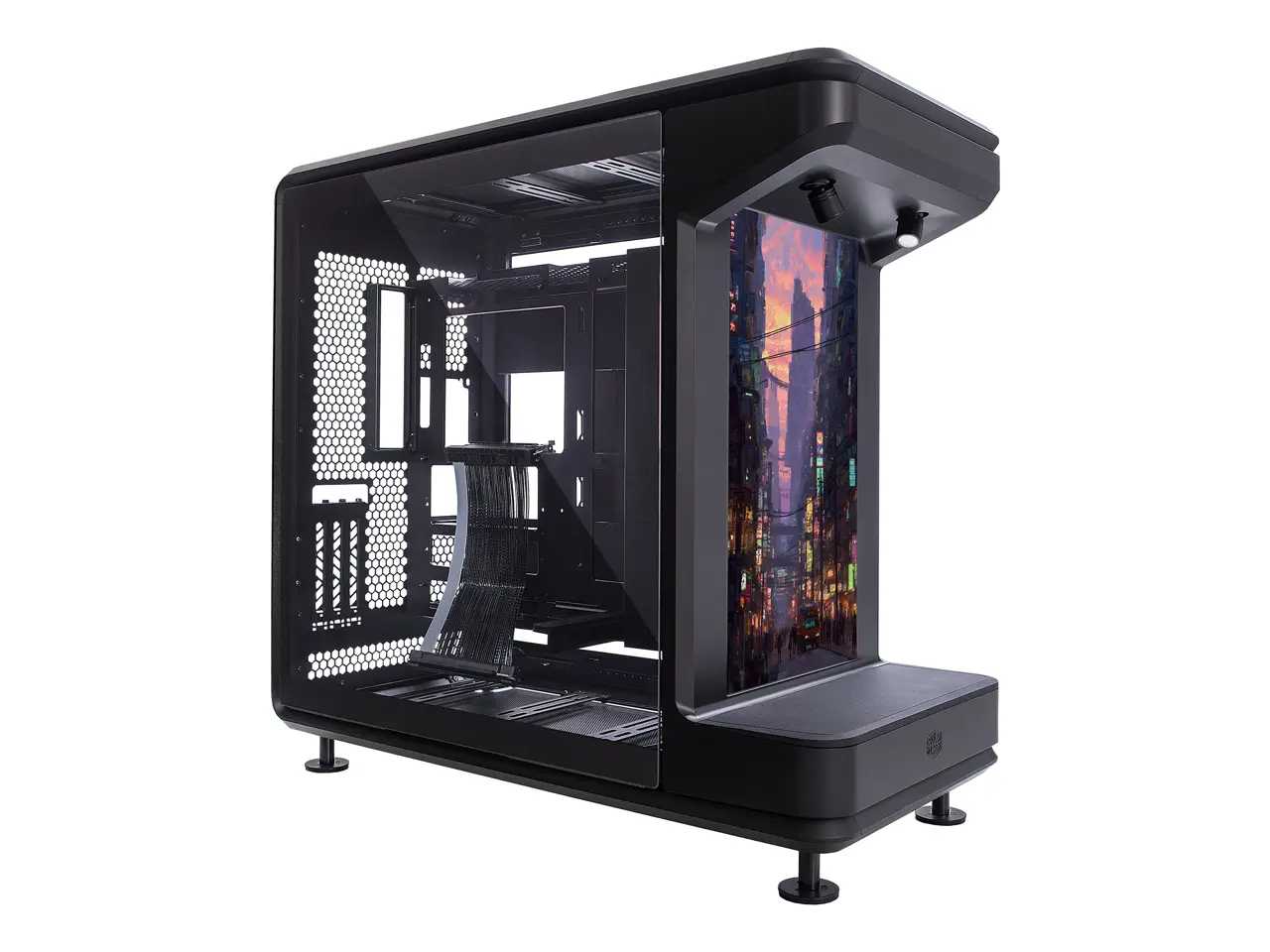 Cooler Master MasterFrame 360 Stage LCD ATX Mid-Tower PC Case - Front Showcase Stage with Spotlight & LCD Display, Supports 430mm GPUs & 360mm Radiators, PCIe 5.0 Ready, Up to 12x120mm Fans, USB-C