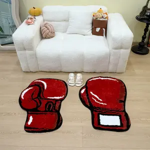 Trendy Boxing Glove Tufting Rug, Non-Slip Bedroom Mat, Creative Living Room Decor Small Rug, Soft Comfortable Home Carpet, Home Decor Rugs