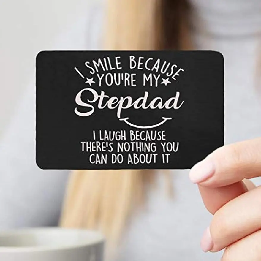 Stepdad Gift Card, Smile Because You're My Stepdad Card, Gift Card for Stepdad, Inspirational Greeting Card, Positive Cards, Card Design, Office Stationery & Supplies