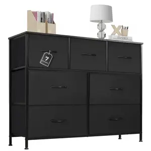 Sweet Furniture S-7 Drawers Dresser for Bedroom and TV Stand, Fabric Storage Tower for Clothes, Baby Stuff