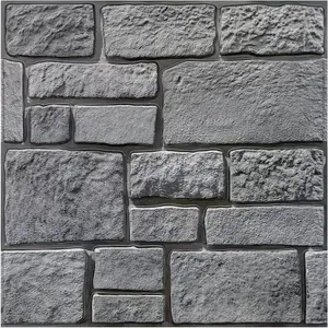 3D Wall Panel Peel and Stick, Faux Stone Wall Panel, 10 Pcs 12"X12"-Light Thin PVC Gray Stone Self Adhesive Fake Brick Backsplash for Interior Decor