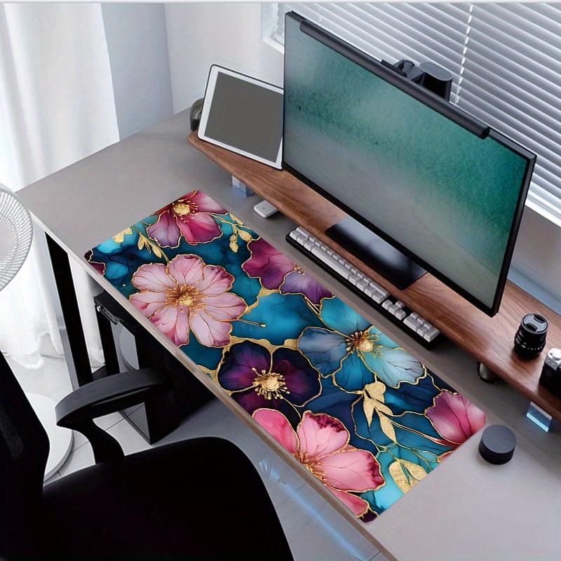 Extra Large Bohemian Style Floral Table Runner |   Aesthetic Mouse Pad with Non-Slip Rubber Base and Stitched Edges |   Vibrant HD Printed Floral Design |   Ideal for Home Office and Gaming |   The Perfect Gift for Women