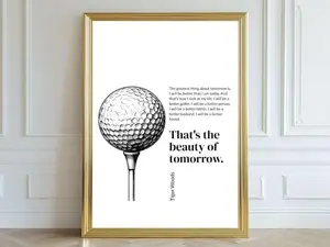 Tiger Woods Quote Poster, Golf Legend Wall Art, Motivation Print,  Sports Memorabilia, Athlete Success Quote, Inspirational Golf Decor, Golfer Gift, Unframed