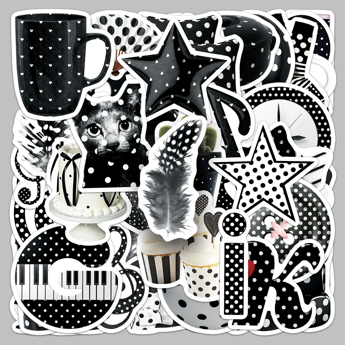50pcs polka dot style cartoon senior sense creative trend stickers notebook mobile phone scooter personality stickers