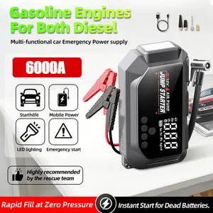 12V Portable Car Jump Starter 2000A Peak Emergency Battery Booster, Multifunction Power Bank with LED Light & Safe Protection, Universal Vehicle Jump Box for Roadside Assistance, Outdoor Camping and Daily Emergencies