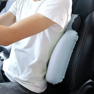 Inflatable Travel Lumbar Support Waist Pillow - Portable Blow Up Back Cushion for Airplane Car Bus Train, Soft Comfortable Pillow for Long Flight Journey