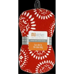 MUkitchen 6608-1546 Microfiber Kitchen Scrub Sponge Red