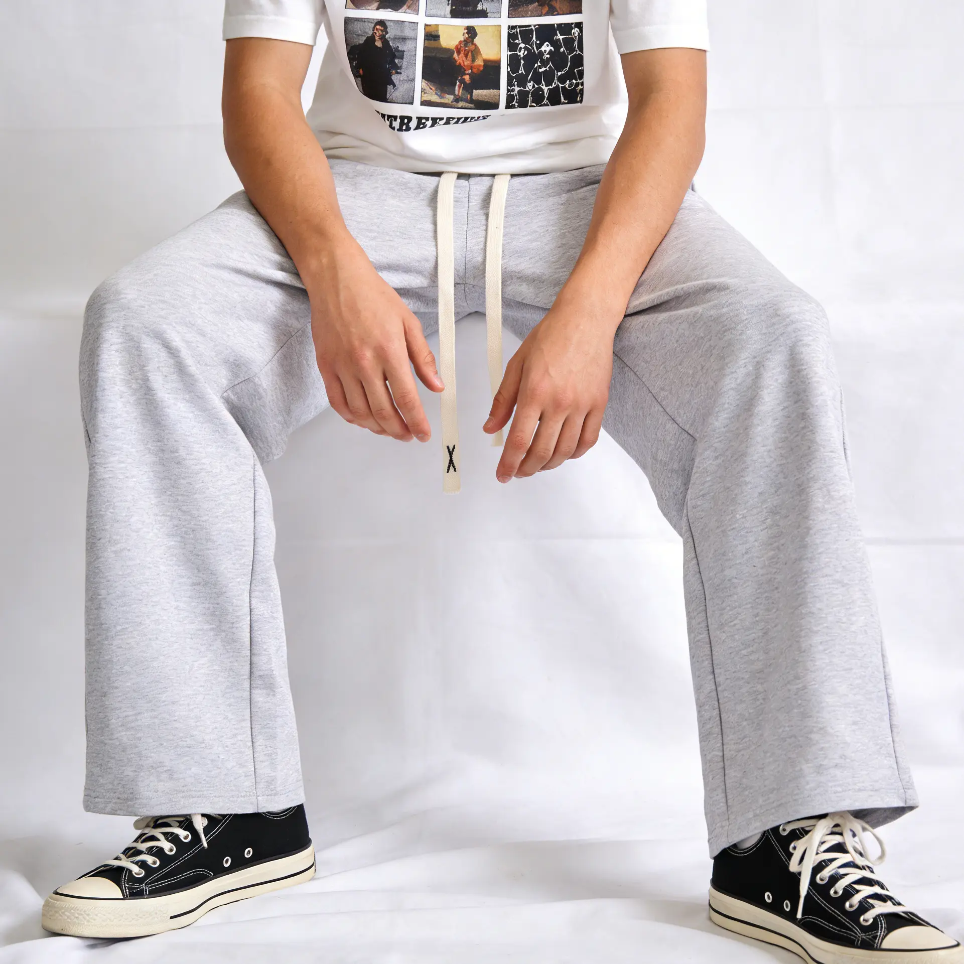 Unisex Wide Leg Pants WithDrawstring Waist, Solid Color CasualPants With Elastic Waist And PocketsSuitable For Four Seasons, Perfect ForEveryday Wear，Sweatpants