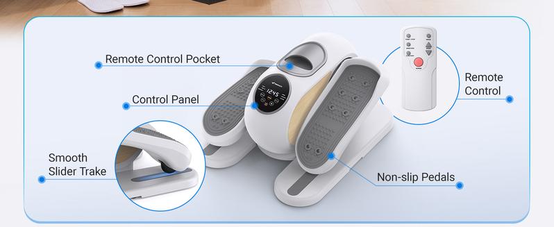 MERACH Under Desk Elliptical Machine Ellipse Leg Exerciser for Seniors 12 Adjustable Speed Quiet & Portable Seated Pedal Remote Control & Non-Slip Pad