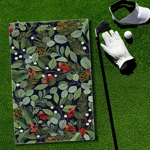 Winter Forest Golf Towel Quick-Dry Golf Towels Accessory with Hooks Premium and Durable Polyester Golf Towels for Golf Bags Ideal for Men & Women Golfers Dad Boyfriend Husband - Great Gift for Christmas Birthdays Holidays & Golf Accessories