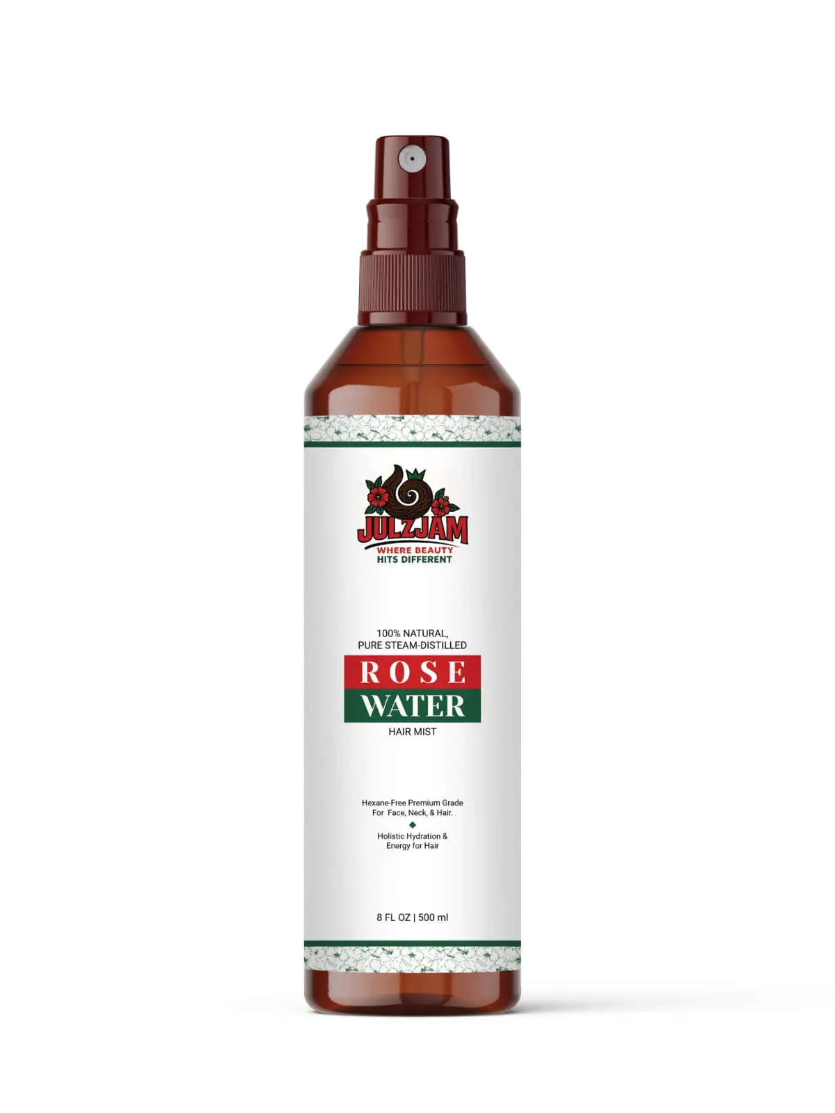 JULZJAM Rosewater Spray for Dreadlocks 100% Natural Pure Steam Distilled Hair Mist 8oz 500 mL Premium Grade Formula