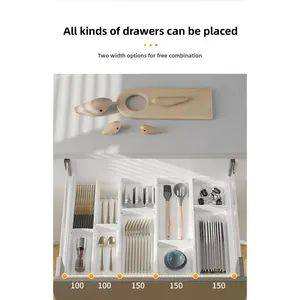 Drawer Organizers for Kitchen with Dividers Built-in Shelving Utensil Plate Storage