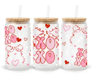XOXO 16oz UV DTF CUP WRAP Peel Cup Wraps No Press Required Valentine's Day Design