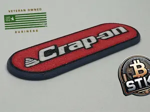 Crap-On  3D Printed Magnet (novelty) toolbox changing table Emblem  Magnetic Dad Guy