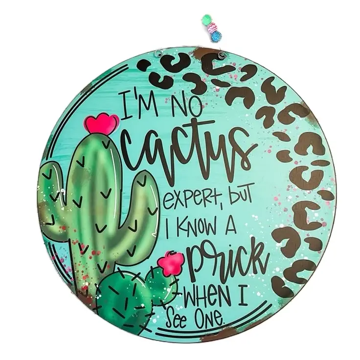 Custom Made Door Hangers - Personalized Design with Cactus Theme - Tailored for Your Specific Needs