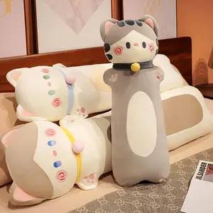 70/110/130cm Cartoon Stuffed Cat Plush Pillow Toys Lovely Soft Long Cat Sleeping Cushion Dolls for Children Girls Birthday Gift