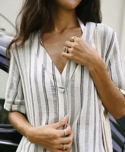 Black Pearl Sammy Button Top