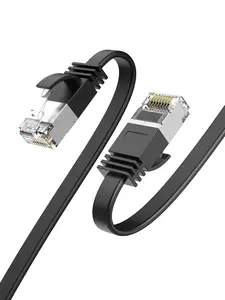 Flat Cat8 Ethernet  26.6FT, 40Gbps 2000Mhz High Speed Slim Internet LAN  Cord Gigabit RJ45 Router  Compatible for Computer Laptop PS5 PS4,  Box PC, TV Box, 8m, Black