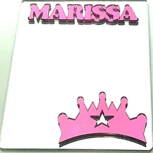 Personalized Princess Crown Locker Mirror Magnet – Custom Back to School Magnetic Name Mirror for Girls, Cute Pink Locker Décor, Metal Surface Mirror for School, Fridge, or Bedroom Decor Magical