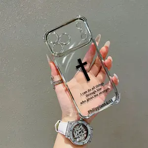 Spirit Cross Electroplated Quadrant Airbag Shockproof Phone Case - Suitable for iPhone 17 Pro Max 16/15/14/13/12/11 Pro Max - Airbag Shockproof Transparent Protective Case