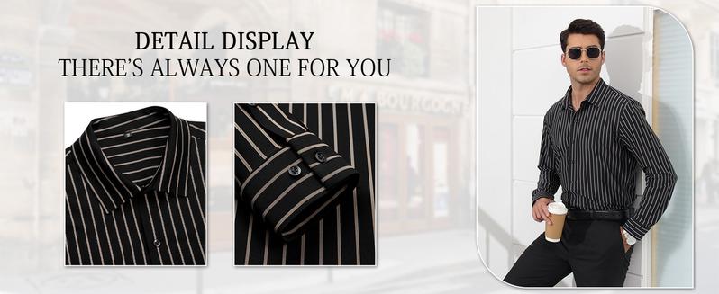 ELENCOCO Long Sleeve Thickened Stretch Shirt Longsleeves Blouse Striped Outdoorfun,Menswear,Father's Day gift,Tiktok shop deals,Gifts for him,Valentines day outfit Casual Crew Neck Casual Classy Fashion