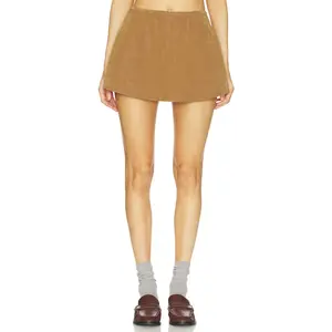 Free People x We The Free Paradise Found Suede Skirt In Caramel Caf?