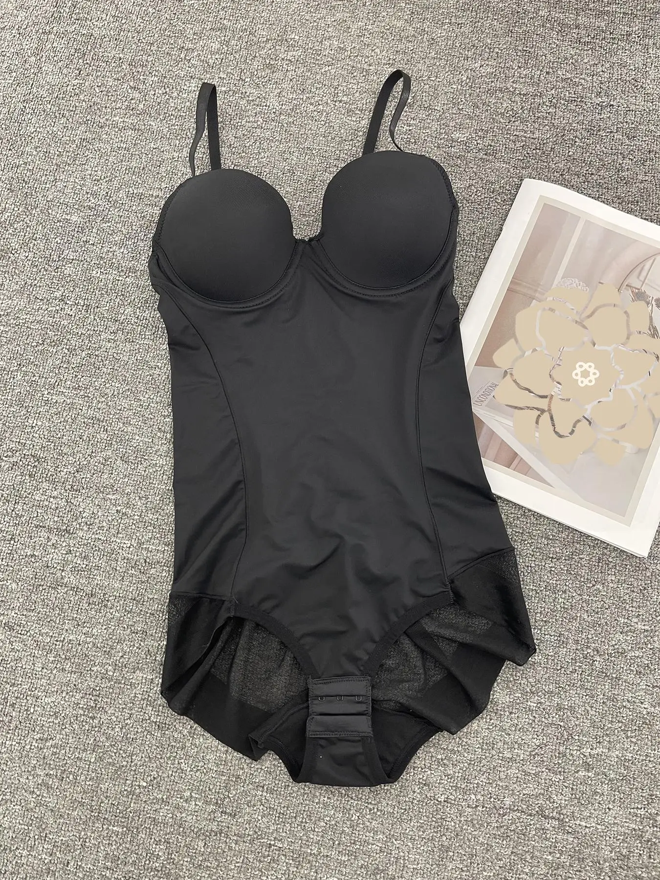 Women's Solid Ruched Sheer Cami Shapewear Bodysuit, Solid Adjustable Strap Body Shaper for Daily Wear, Women's Shapewear for All Seasons