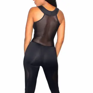 Black Mesh Bodysuit for Women - Breathable and Slimming Activewear Womenswear Fitness Comfortable