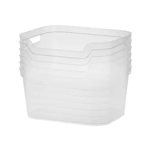 Sterilite 7 x 11 x 14.25 Inch Open Storage Bin w/ Carry Handles, Clear (6 Pack)