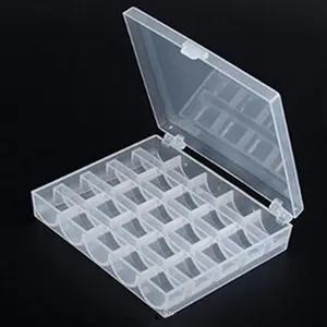 25Pcs Clear Sewing Machine Bobbins Spools Empty Bobbins Spools Plastic Storage Box For Home Sewing Accessories Tools
