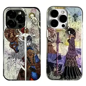 Retro Angel Cross Phone Case for iPhone 17 16 15 14 13 12 11 Pro Max XR XS Max 7 8 Plus MINI Y2K Middle Ages European Knight Cover Trendy Protection Cellphone Protective