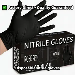 20 Pcs Boxed Nitrile Gloves, Powder-Free, Non-Slip, Tear-Resistant, Waterproof, Oil-Proof, Household Cleaning, Practical Protective Gloves