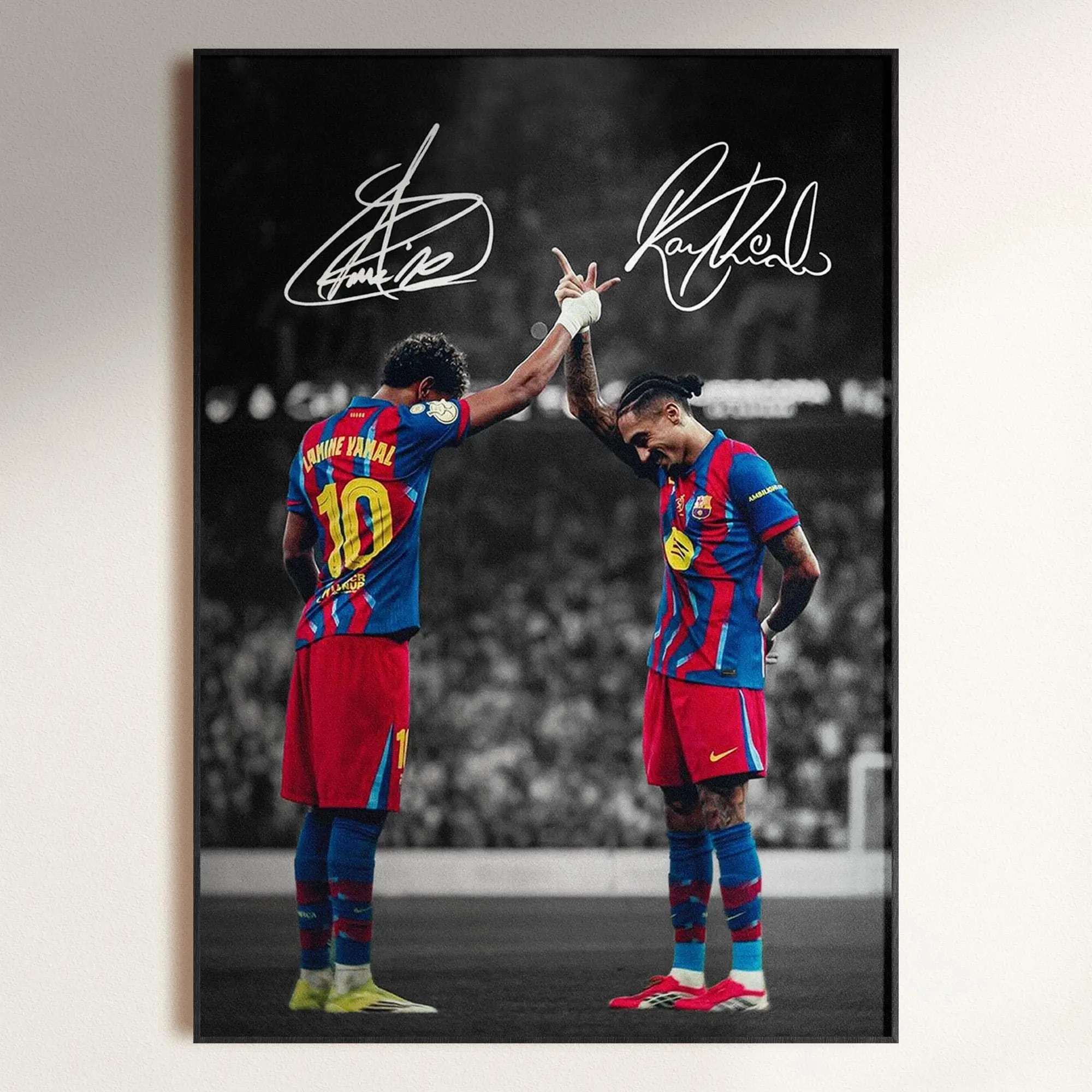 Lamine Yamal & Raphinha Poster, Signed Football Poster Download( Unframed - Print Only )