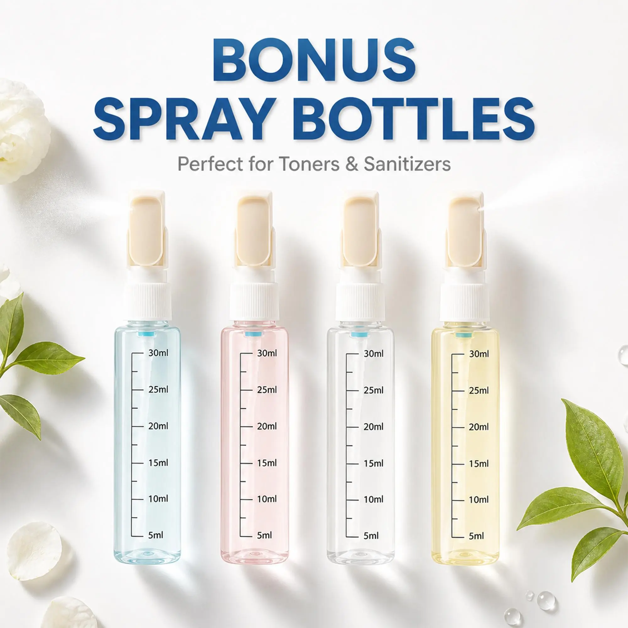 Portable 4-in-1 Travel Bottles – Leak-Proof Shampoo, Conditioner, Body Wash & Lotion Dispensers – Must-Have Travel & Toiletry Organizer