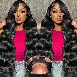 Karlami 5X5 HD Lace Closure Human Hair Wigs Body Wave Lace Front for Black Women 180% Density Natural Color Wear and Go Glueless Wigs  Pre Plucked Pre Cut with Baby Hair Bleached Knots Ready to Wear Straight Wigs for Beginners