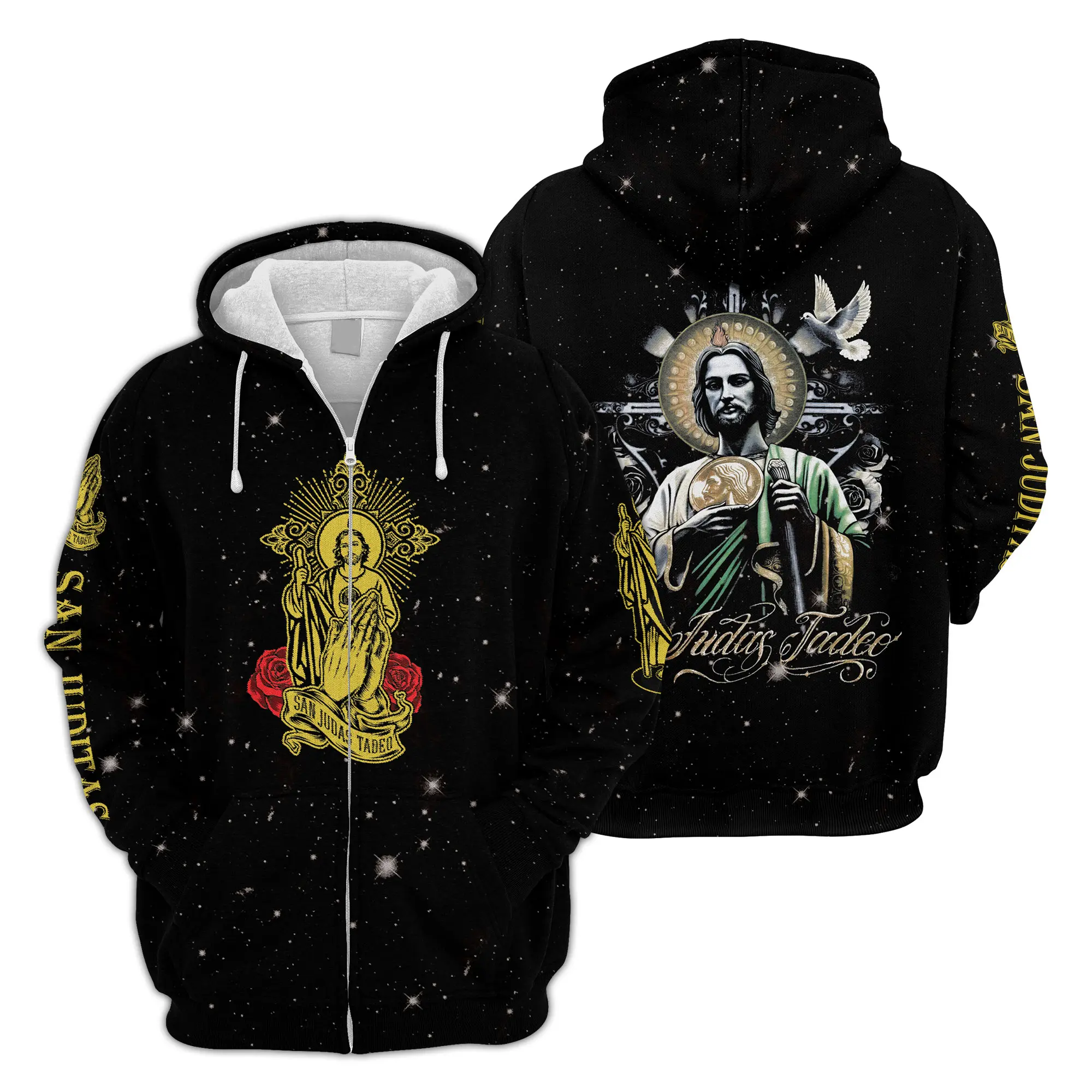 Sanjuditas Tateo 3D Hoodie, camisas de san juditas tadeo 3D Full Print Sweatshirt, Gift Mexcico Shirt for Men and Women Menswear Sweaters