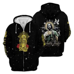 Sanjuditas Tateo 3D Hoodie, camisas de san juditas tadeo 3D Full Print Sweatshirt, Gift Mexcico Shirt for Men and Women Menswear Sweaters