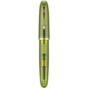 9019 Dadao Series Fountain Pen, Heartbeat Nib #8 Medium Point, Green Acrylic Gold Trim with Large Converter