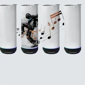 20 oz Sublimation Bluetooth tumbler Drinkware Portable Reusable
