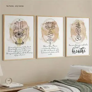 3PCS Spiritual Quotes Inspiration Positive Affirmations Boho Chic Wall Art Style Poster Decor - New Age Spiritual Hippie Inspirational Wall Decor - Motivational Quotes - Encouragement Gifts for Women - Encouragement Wall Decor Unframed Canvas Materia