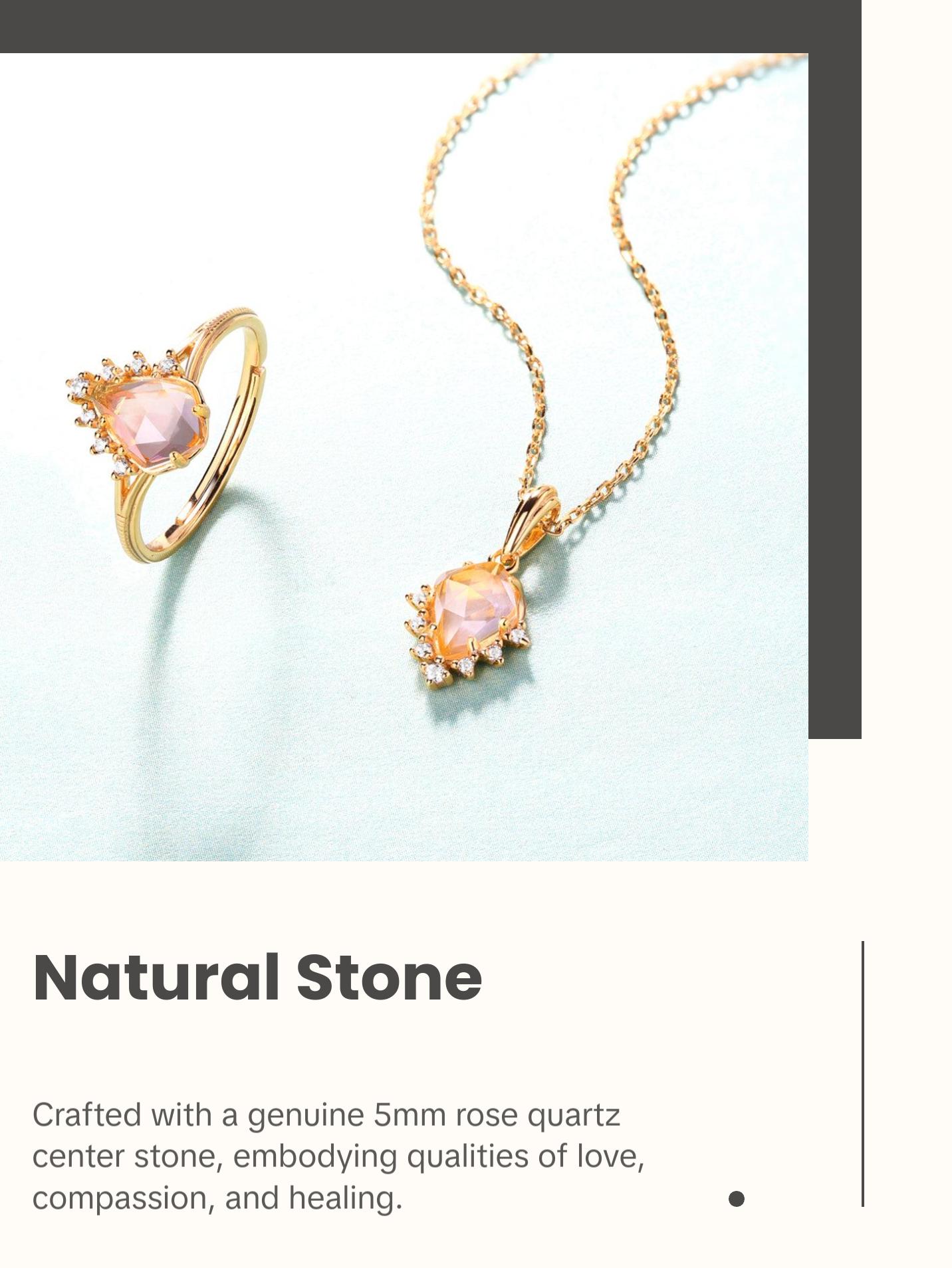 Rose Quartz Pear Cut Adjustable Ring