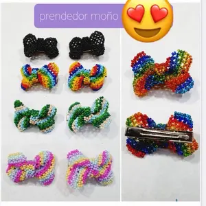Handmade Beaded Hair Clips Mexican Artisanal Hair Accessories Prendedor Moño Colorido broche de cabello hecho a mano